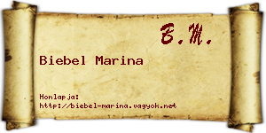Biebel Marina névjegykártya